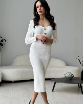 Long fashion dress high waist sexy sweater