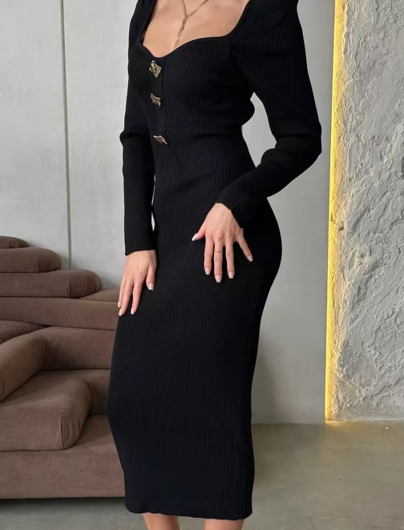 Long fashion dress high waist sexy sweater