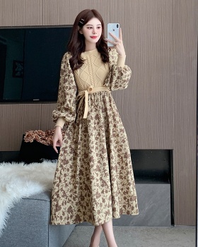 Knitwear bottoming retro fashion autumn tender dress