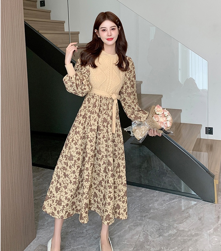 Knitwear bottoming retro fashion autumn tender dress