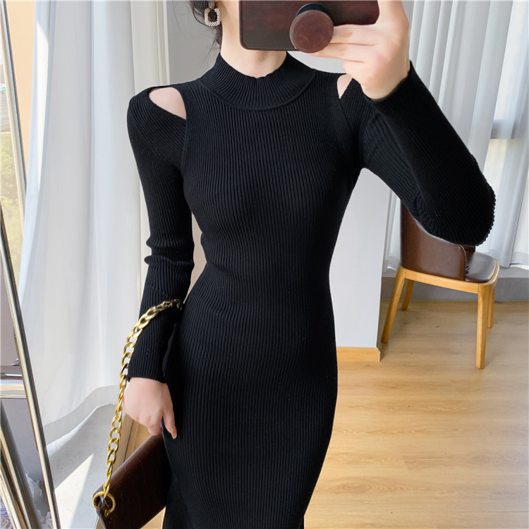 Slim dress show high sweater dress for women