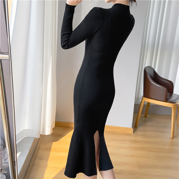 Slim dress show high sweater dress for women