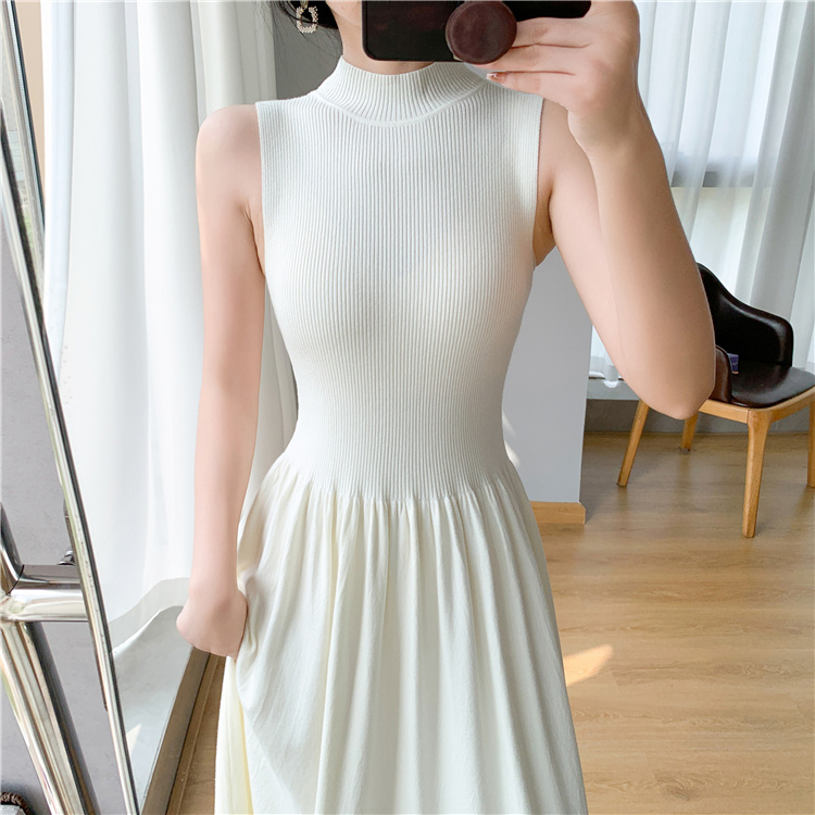 Inside the ride knitted vest bottoming dress for women