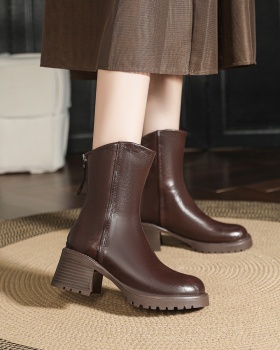 Thick British style short boots retro martin boots for women