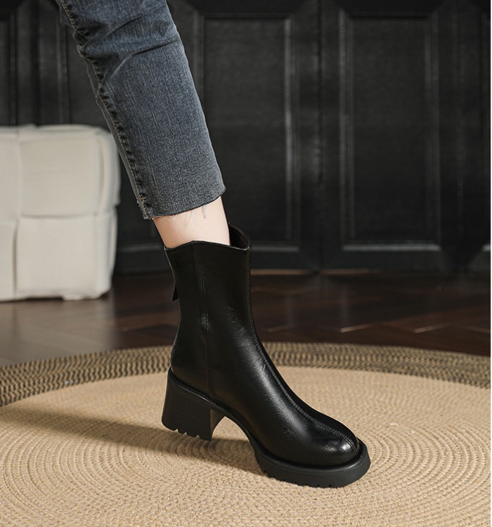 Thick British style short boots retro martin boots for women