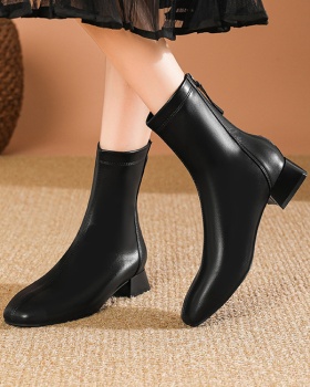 Thick spring and autumn boots low short boots for women