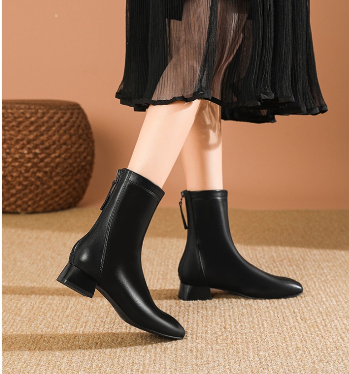 Thick spring and autumn boots low short boots for women