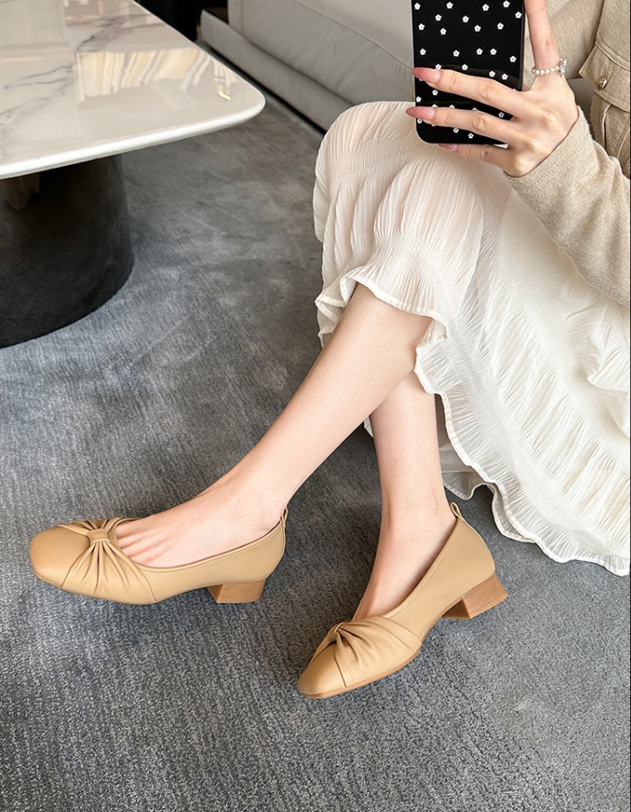 Spring and autumn bow soft soles cozy shoes for women