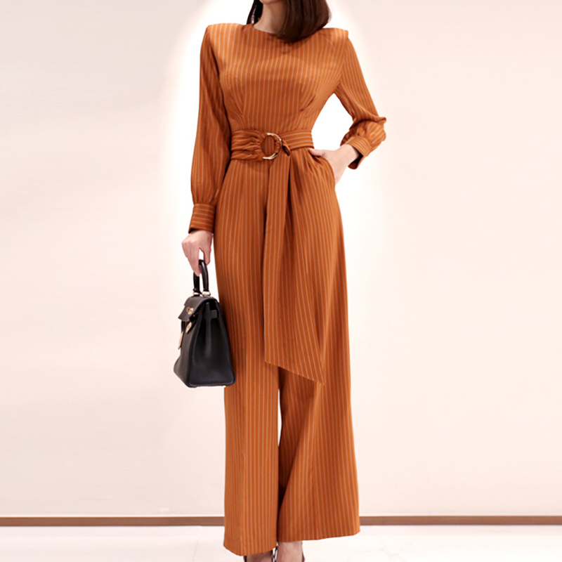 Wide leg autumn jumpsuit temperament slim business suit for women