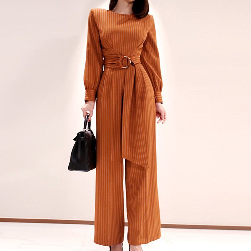 Wide leg autumn jumpsuit temperament slim business suit for women