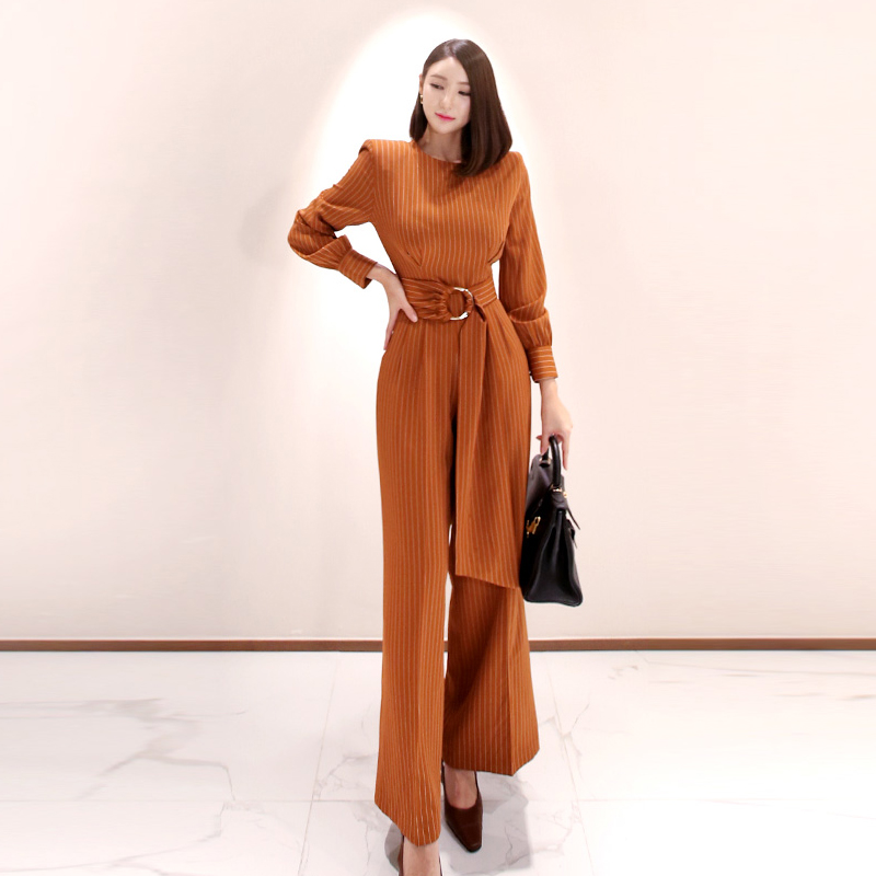 Wide leg autumn jumpsuit temperament slim business suit for women