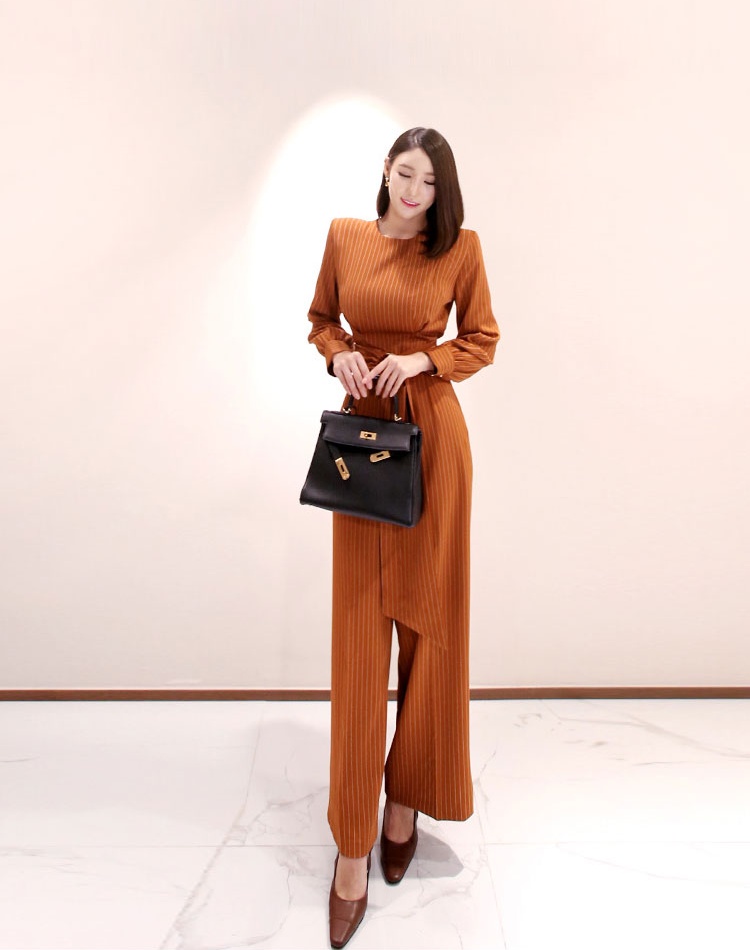 Wide leg autumn jumpsuit temperament slim business suit for women