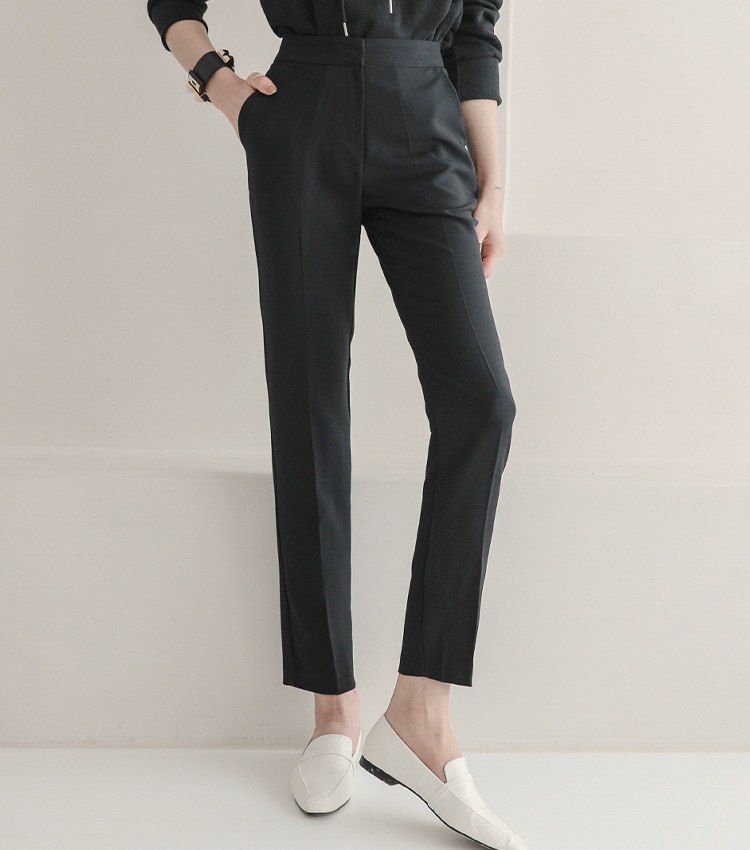 Splice slim tops high waist business suit a set