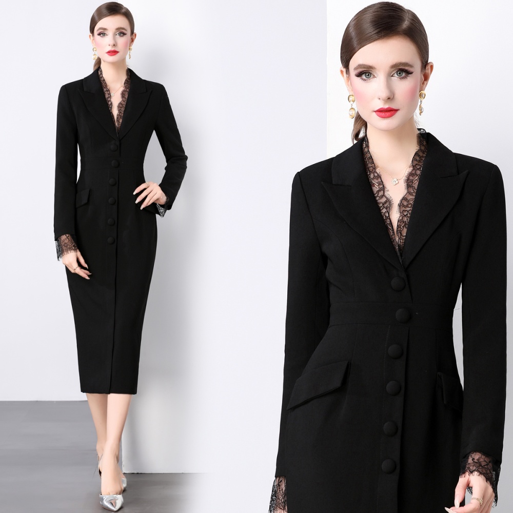 Hepburn style France style business suit lace dress for women