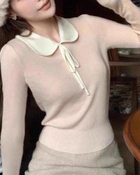 Long sleeve mixed colors tops sweet sweater for women