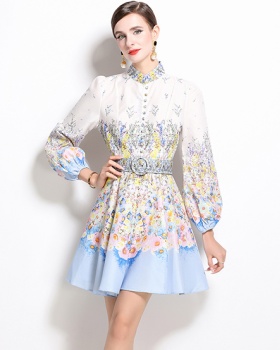 Spring and summer lantern frenum dress