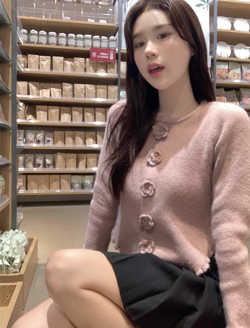 Rose autumn and winter sweater knitted bottoming shirt