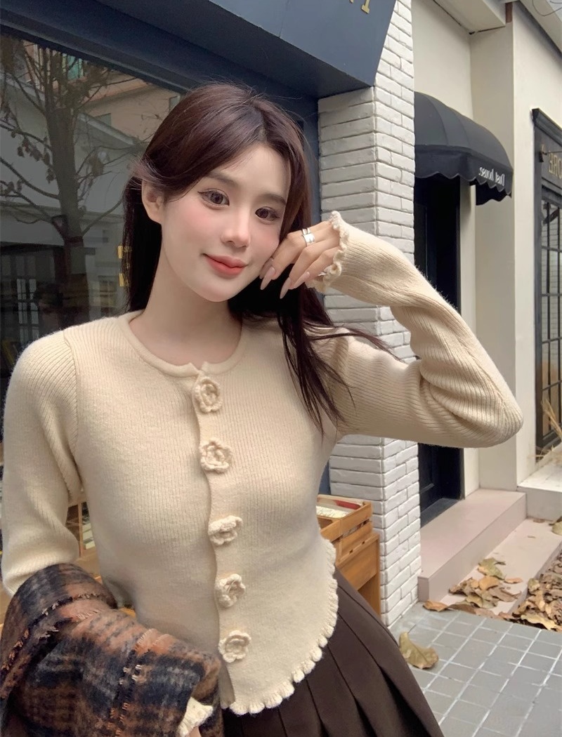 Rose autumn and winter sweater knitted bottoming shirt