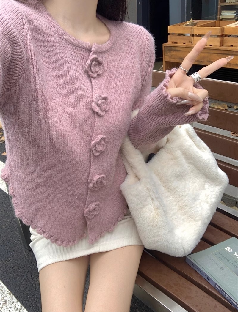 Rose autumn and winter sweater knitted bottoming shirt