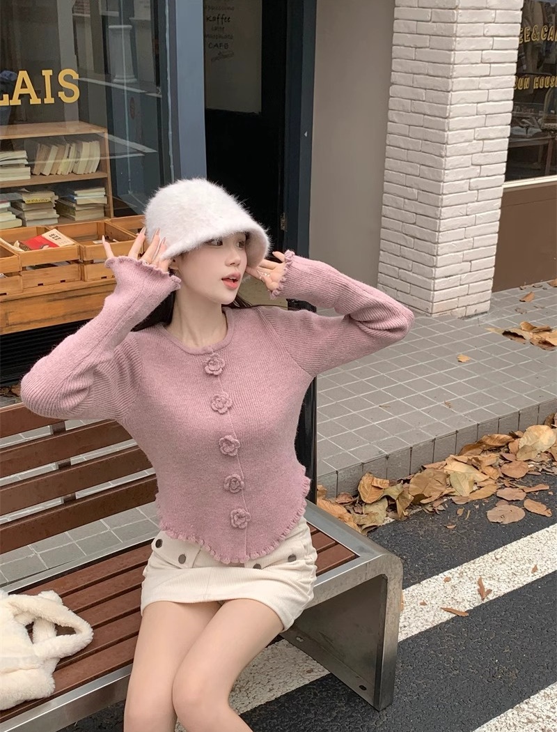 Rose autumn and winter sweater knitted bottoming shirt