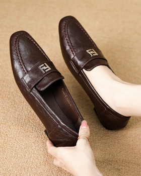 All-match flattie leather shoes for women