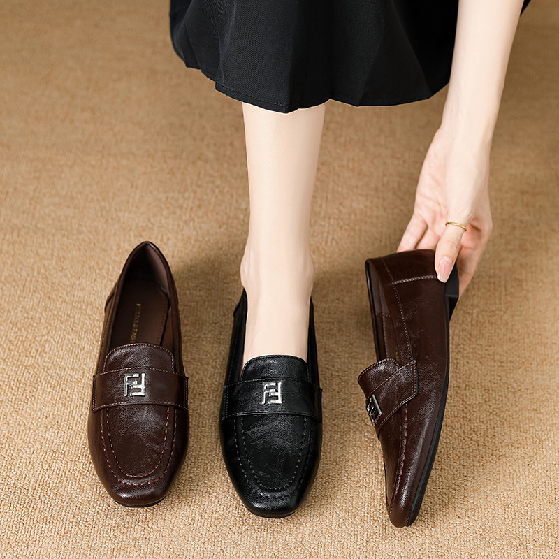 All-match flattie leather shoes for women