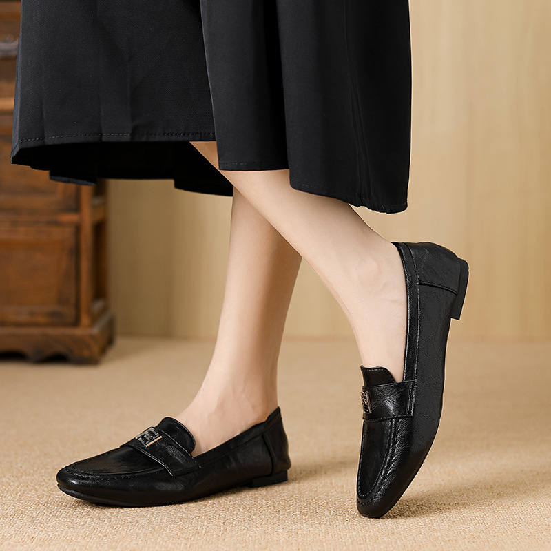 All-match flattie leather shoes for women