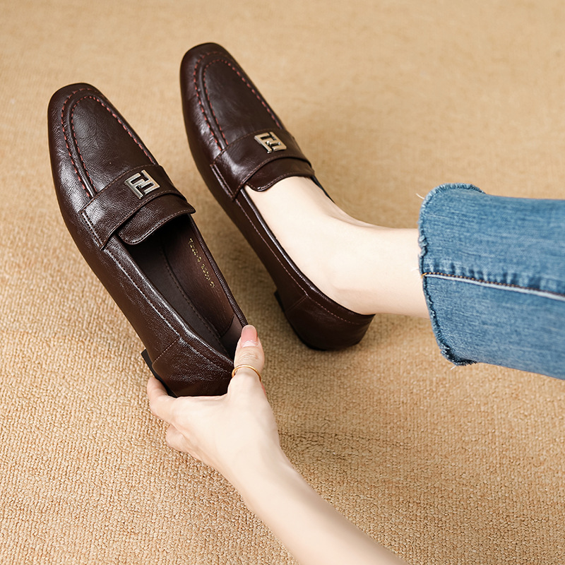 All-match flattie leather shoes for women