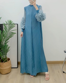 Crimp spring and summer long loose pure dress