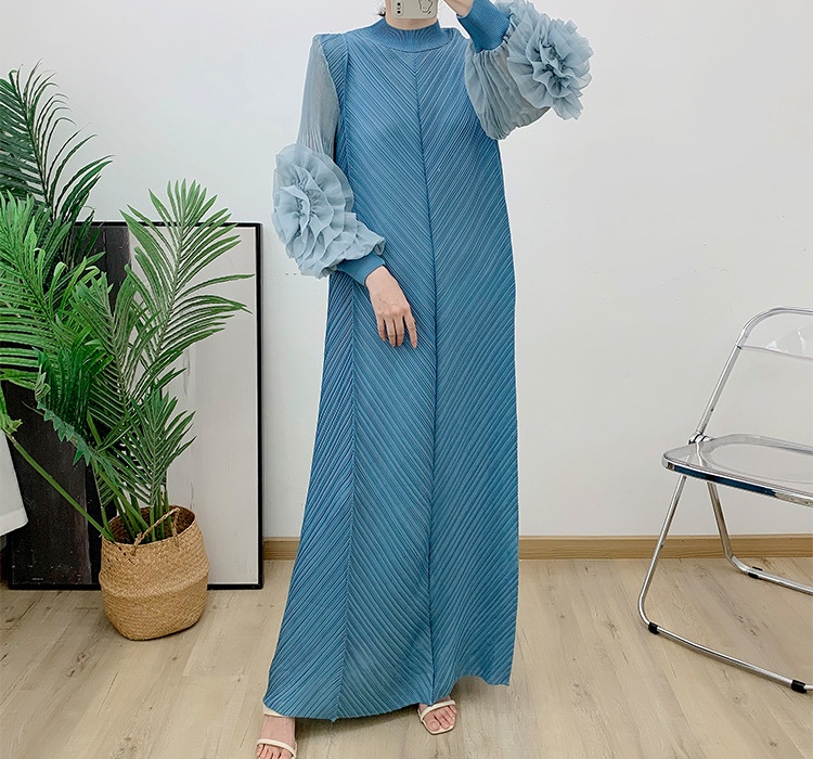 Crimp spring and summer long loose pure dress