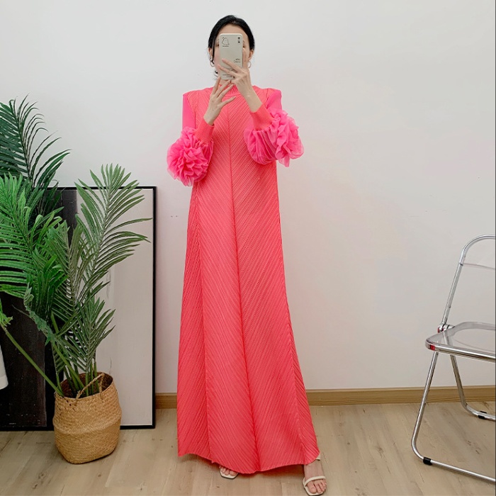 Crimp spring and summer long temperament dress for women