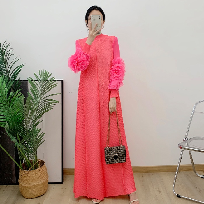 Crimp spring and summer long temperament dress for women