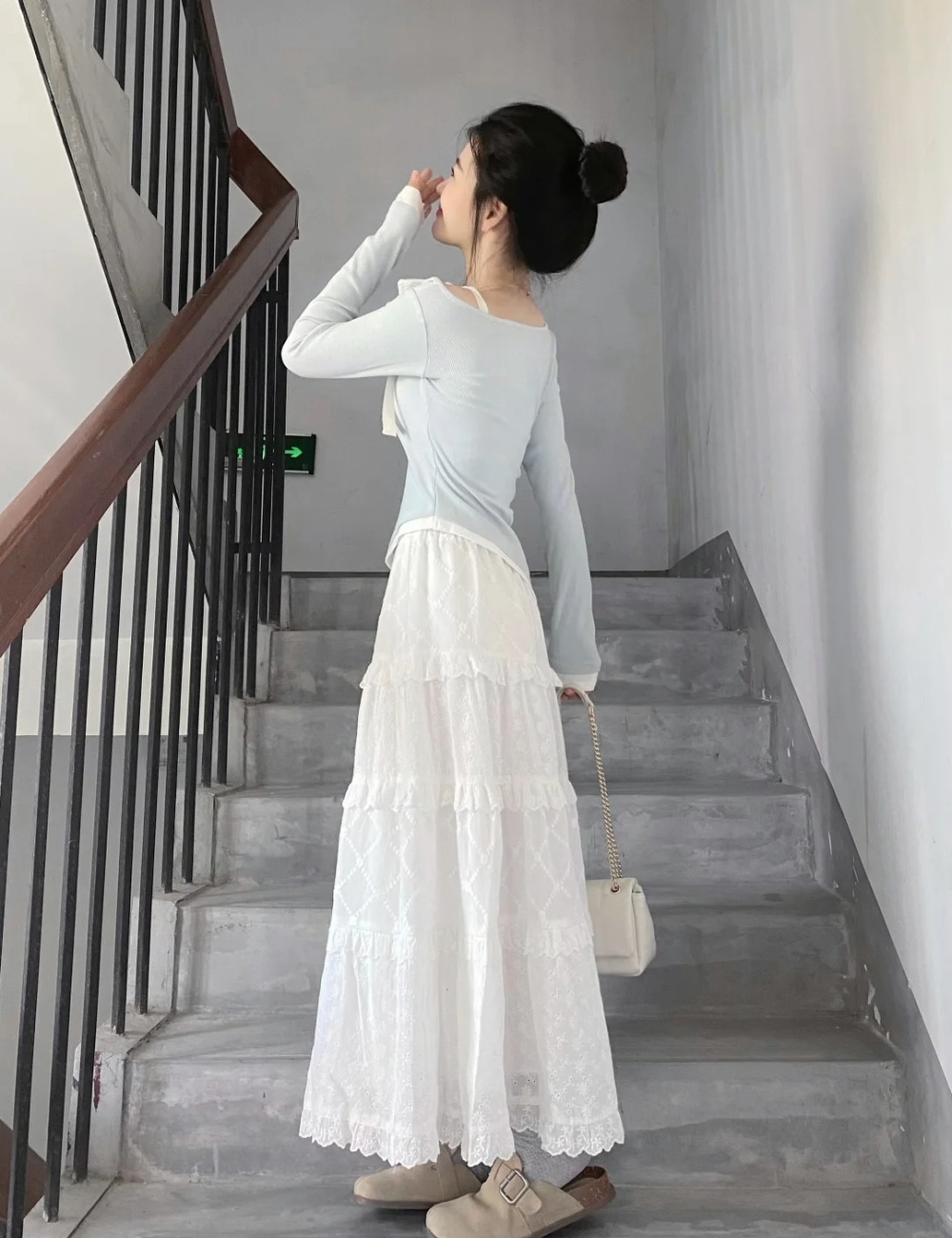 Enticement long skirt spicegirl tops 2pcs set for women