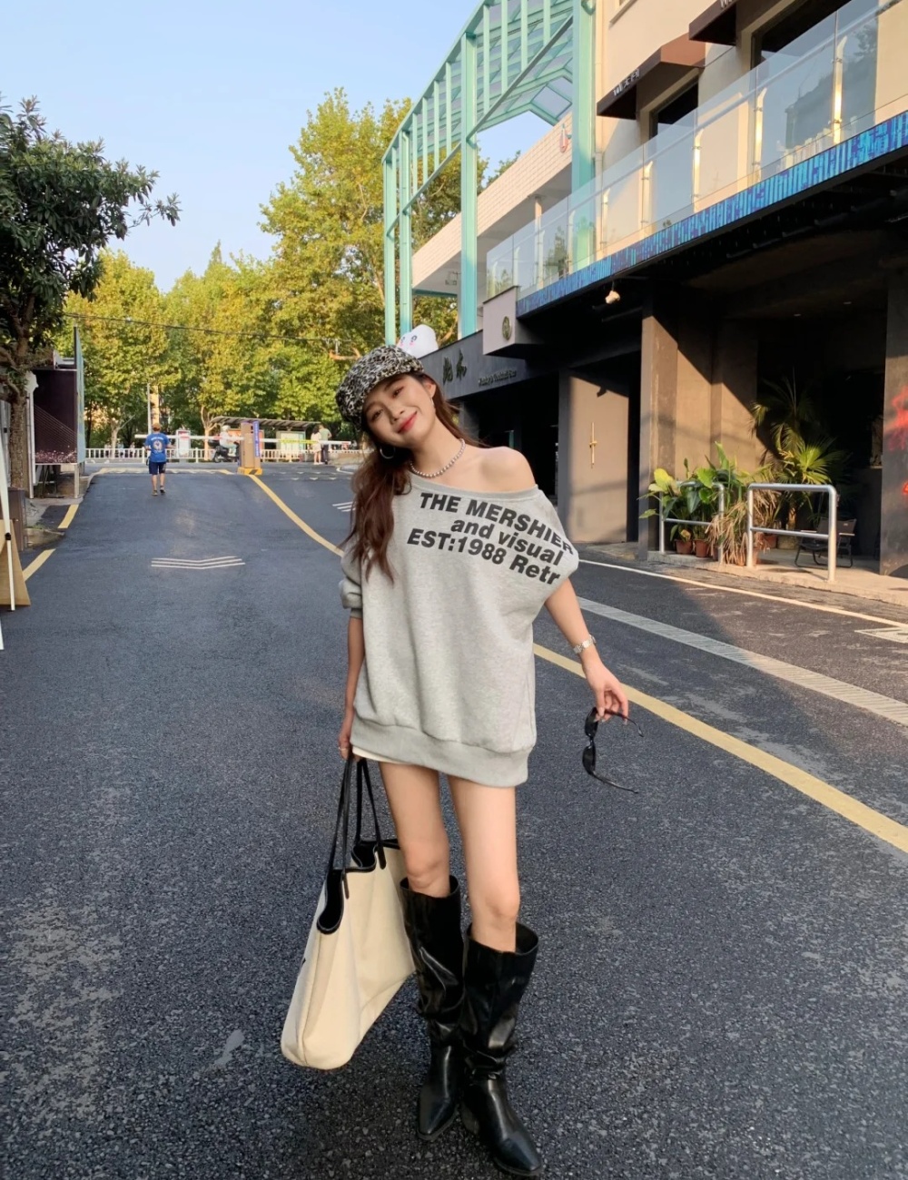 Autumn American style loose tops long sleeve lazy hoodie