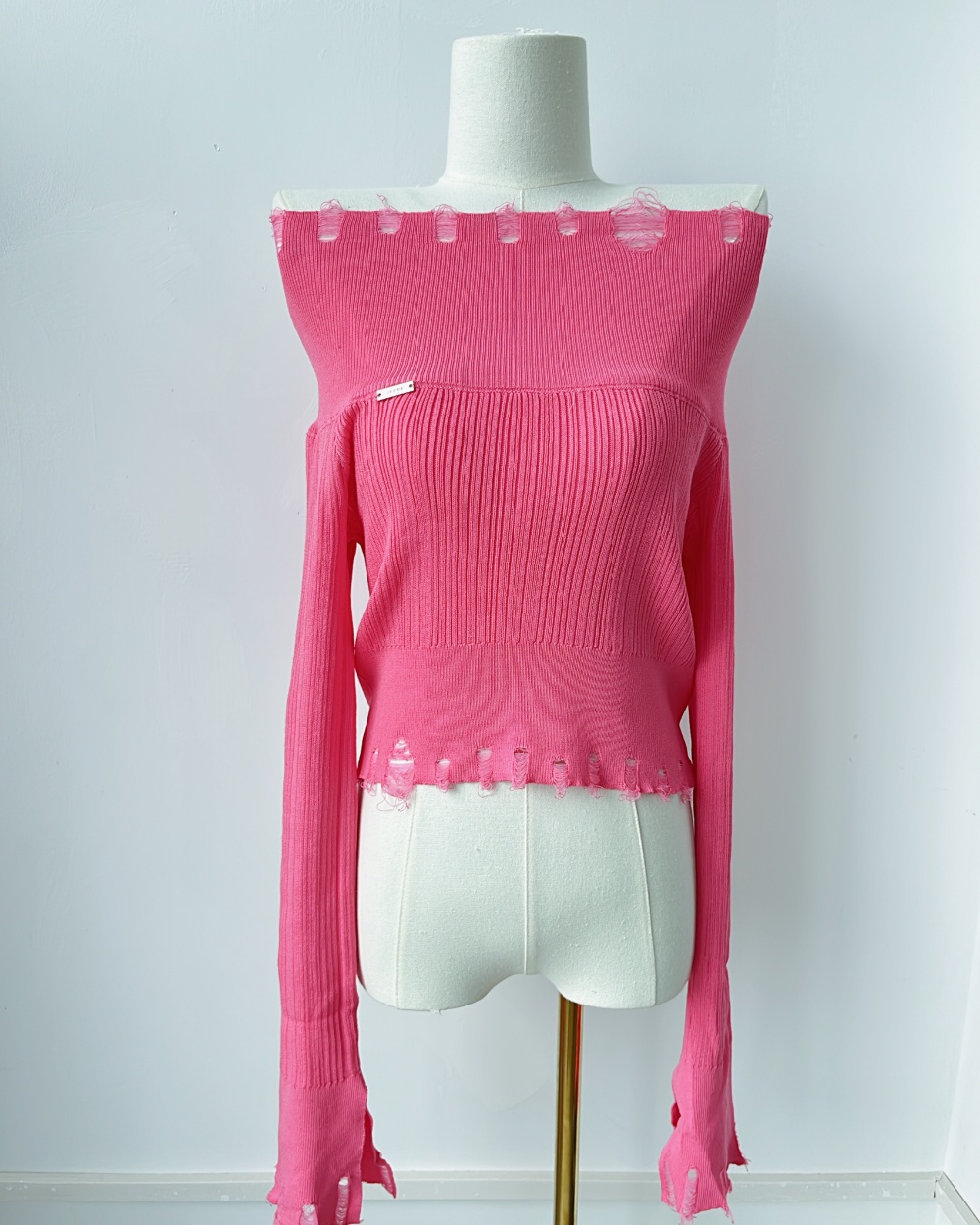 Short France style tops autumn slim sweater for women