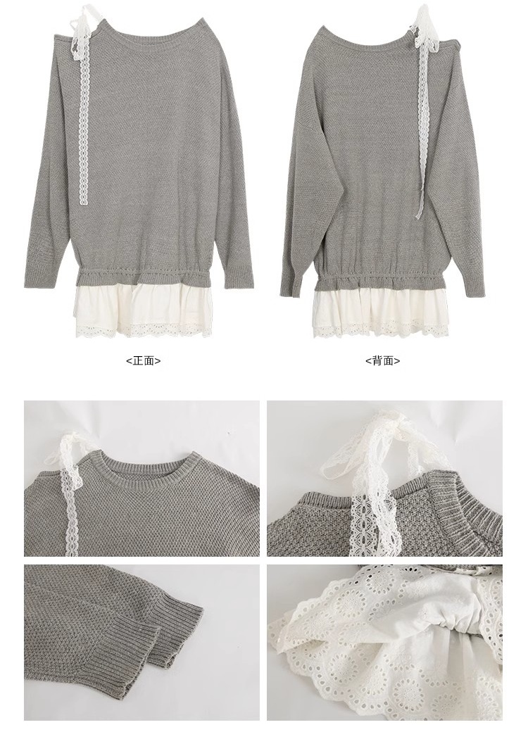 Lace tops autumn and winter sweater for women