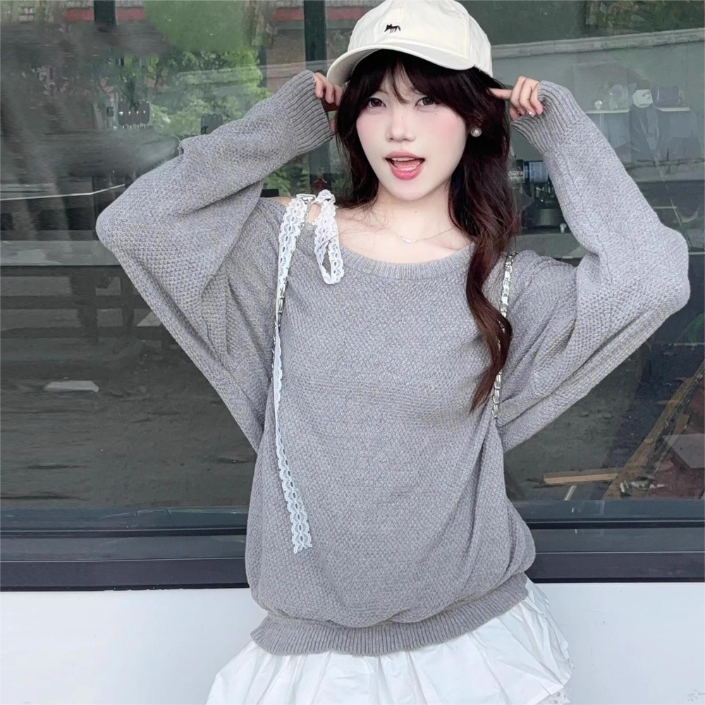 Pseudo-two sweater long tops for women