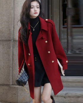 Autumn and winter woolen coat overcoat for women