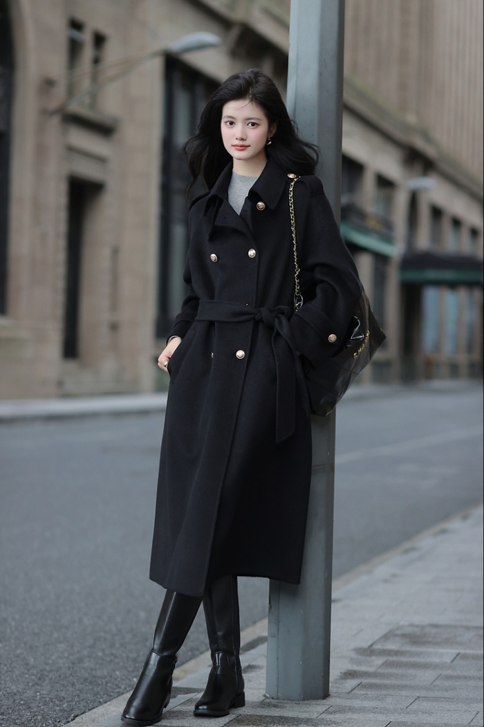 Retro overcoat woolen woolen coat for women