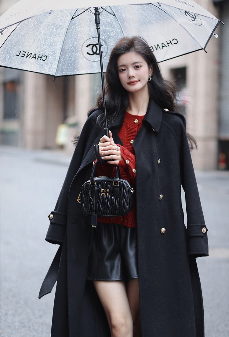 Retro overcoat woolen woolen coat for women