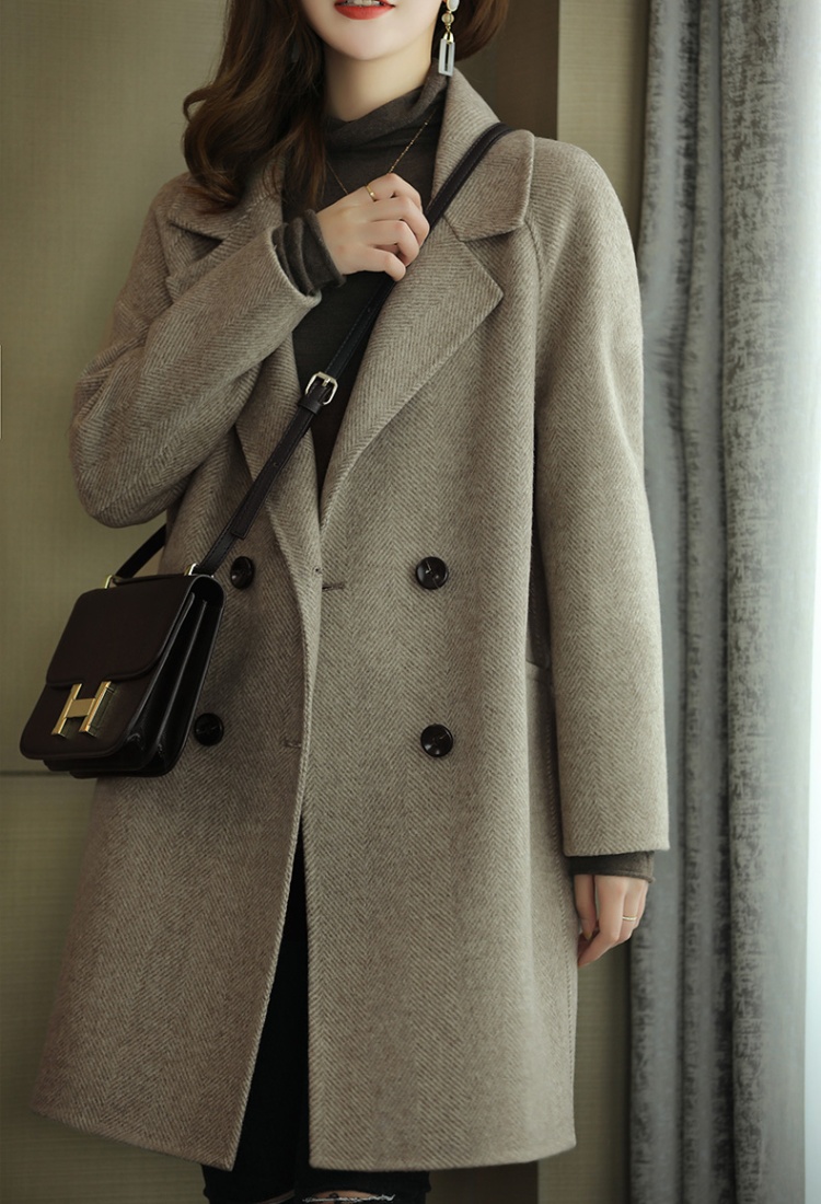 Thick woolen coat long business suit for women