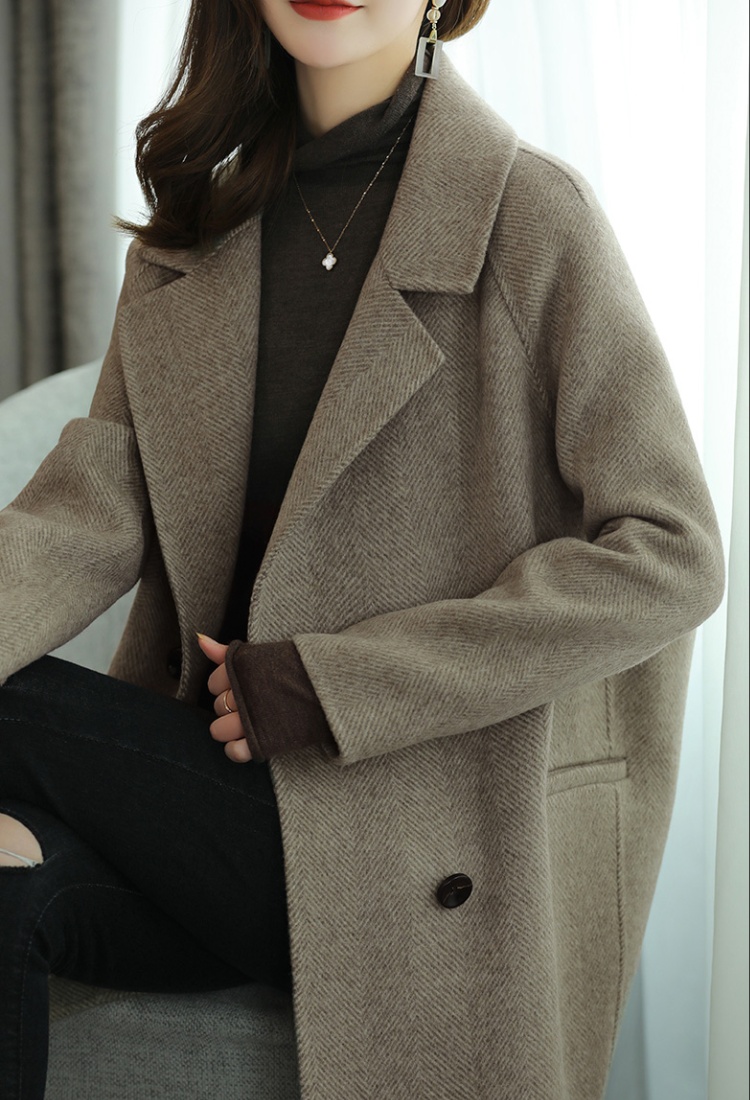 Thick woolen coat long business suit for women