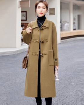 Autumn and winter woolen coat long overcoat for women