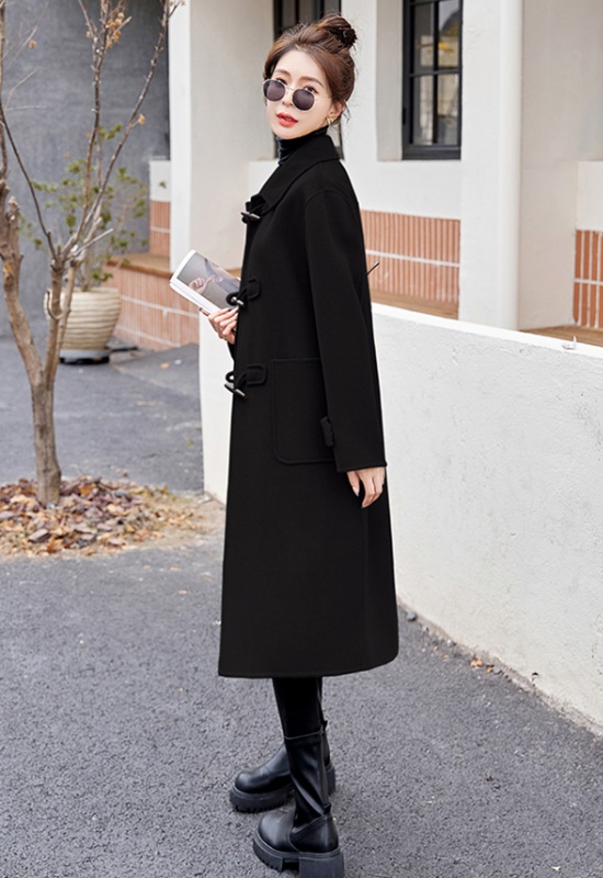 Autumn and winter woolen coat long overcoat for women