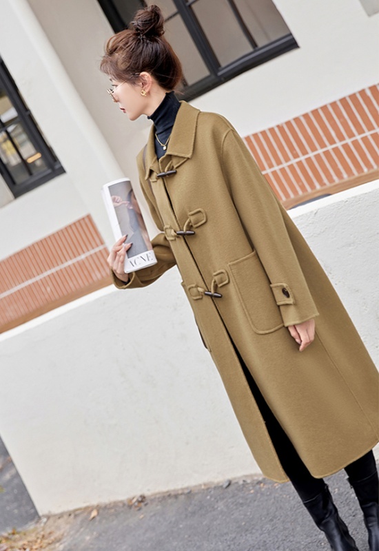 Autumn and winter woolen coat long overcoat for women