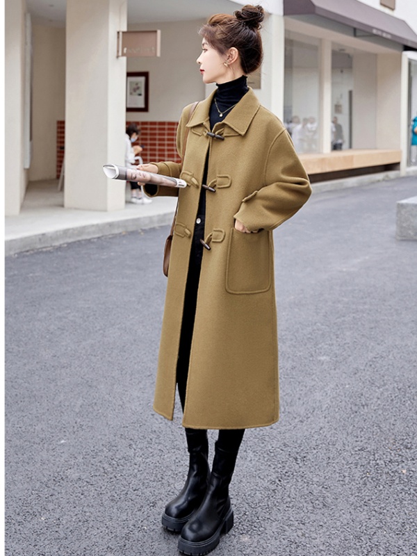 Autumn and winter woolen coat long overcoat for women