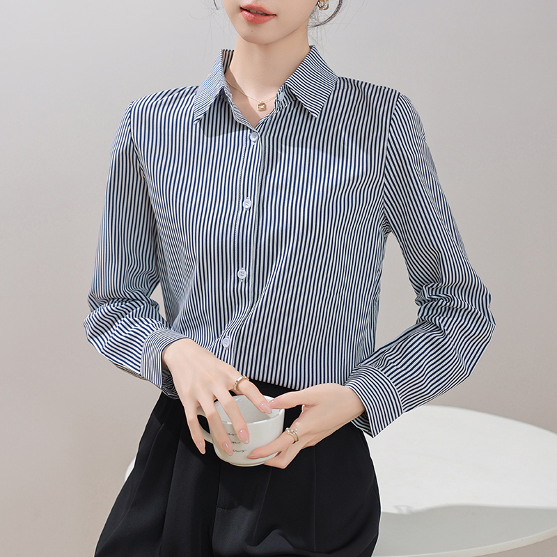 Slim Korean style profession tops temperament autumn shirt