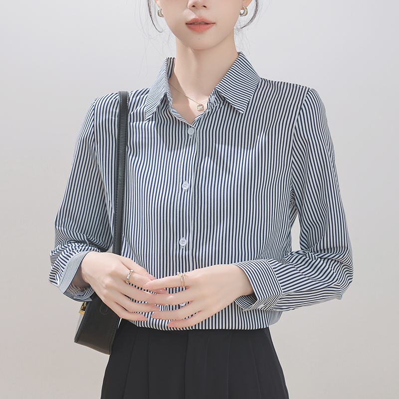 Slim Korean style profession tops temperament autumn shirt