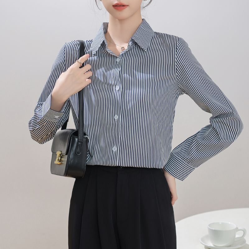 Slim Korean style profession tops temperament autumn shirt