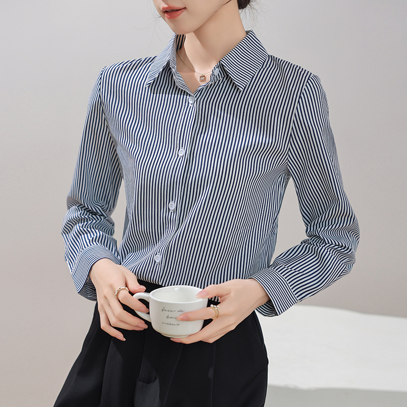 Slim Korean style profession tops temperament autumn shirt